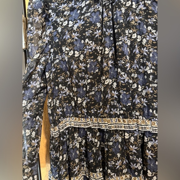 Antonio Melani Margarite Floral Print Long Sleeve Split Round Neck Button Dress - Picture 3 of 6